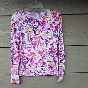 Lands' End Floral Long Sleeve T-shirt S 6 - 8